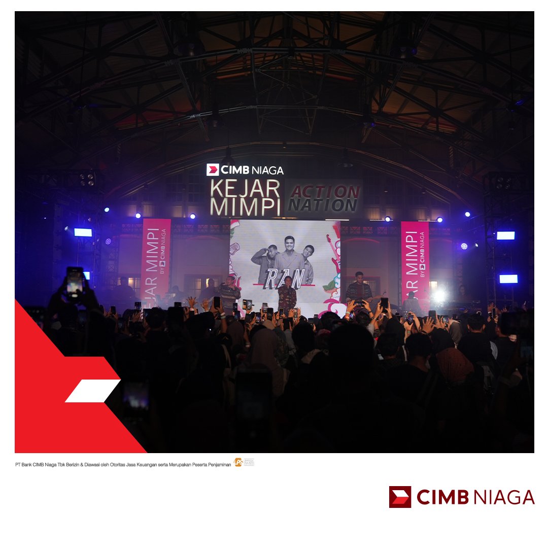 CIMBNiaga's tweet photo. Pada 11 November 2023 CIMB Niaga telah sukses menyelenggarakan event Kejar Mimpi ACTIONATION di Pos Bloc Jakarta dengan sangat meriah.
Event ini dilengkapi dengan Talkshow & Workshop oleh pembicara keren dan topik yang sangat insightful.
#CIMBNiaga
#Actionation
#KejarMimpi https://t.co/xfMNdh6wih
