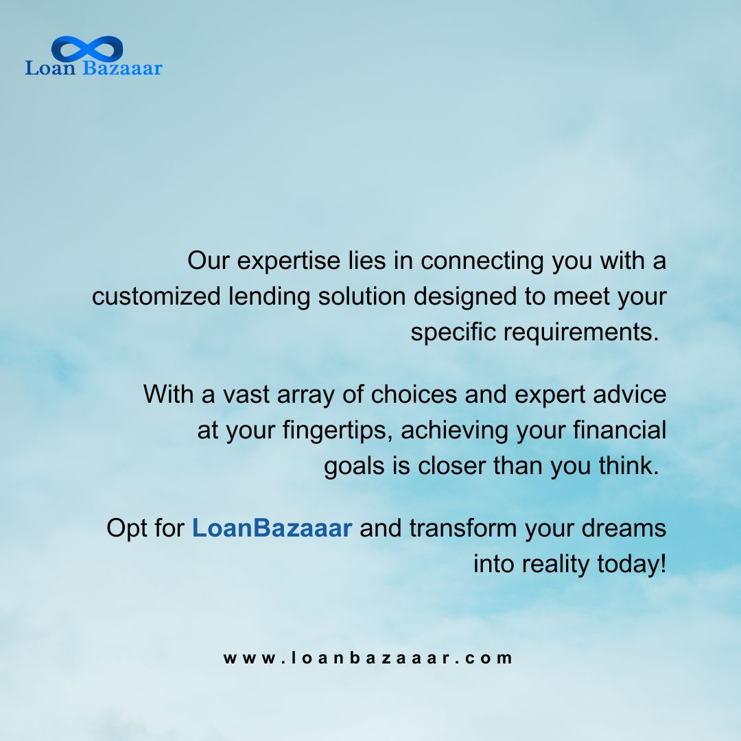 We specialize in linking you with  personalized lending solution crafted to fulfill your specific need. 

Choose LoanBazaaar today and turn your dreams into reality!
.
#financialpartners #bankingcollaboration #nbfc #privatebanks #businesspartnerships #hdfcbank #icicibank #financ