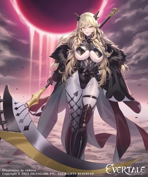 エバーテイルで本日リリースの『嘘と裏切りの女神 - ロキ』を描きました!ムチムチボディは母性の証。      #エバーテイル #Evertale 