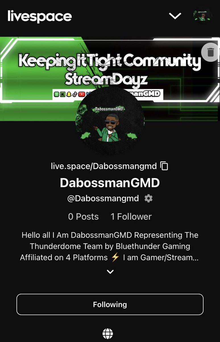 DabossmanGmd's tweet image. Fk it Why not heard it was a thing once I get back in the flow I’ll start live streaming from here ✅⤵️
#livespace #staycold 

live.space/Dabossmangmd
