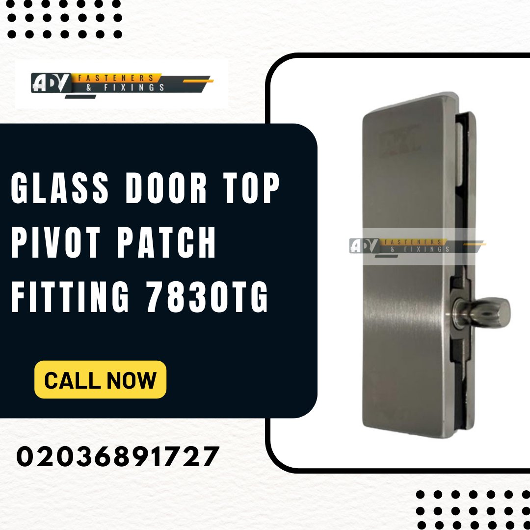 advfasteners_'s tweet photo. Elevate your door's style and functionality with our Glass Door Top Pivot Patch Fitting 7830tg. Sleek design, premium quality. Upgrade your space with a touch of modern elegance today! πͺβ¨
#GlassDoorFitting #ElegantUpgrade #patchfitting #doorlockkey #bottompatch #fittings https://t.co/EnX6uGZORp