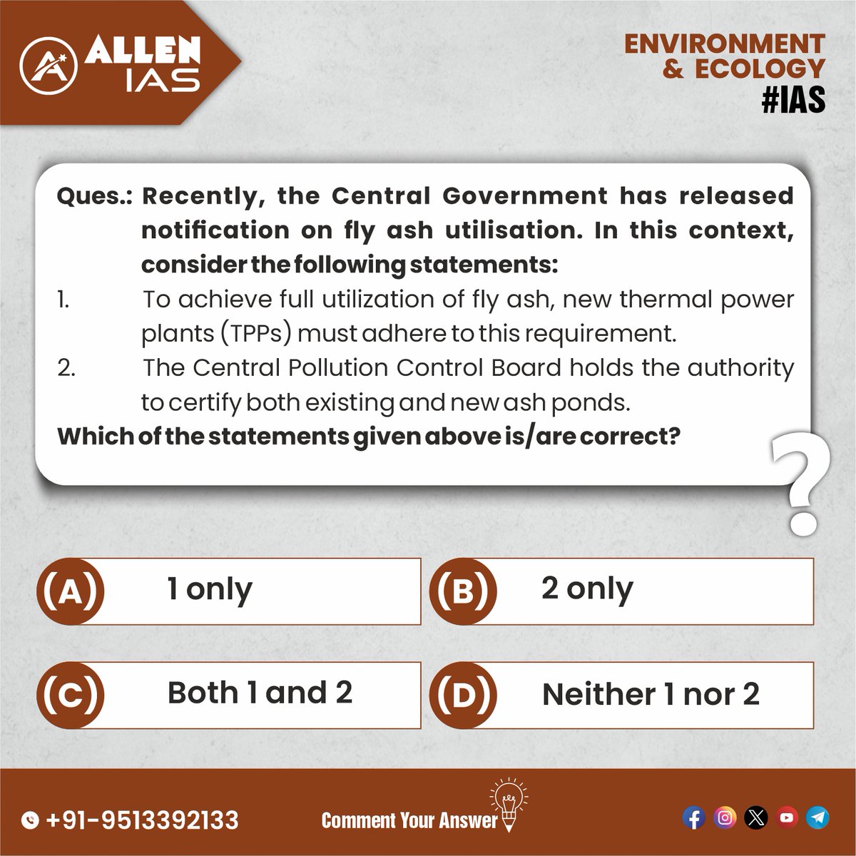 ACIPL_ACE's tweet photo. ➡️ Daily practice, daily progress.

📌 Join our UPSC prep telegram channel for your daily dose of exam-ready key concepts and questions.

#environment #ecology #questionoftheday #ias #upsc #ips #labsnaa #upscexam #upscaspirants #allenias #allenace #allencareer #upscmotivation https://t.co/XsRC2QD1QP