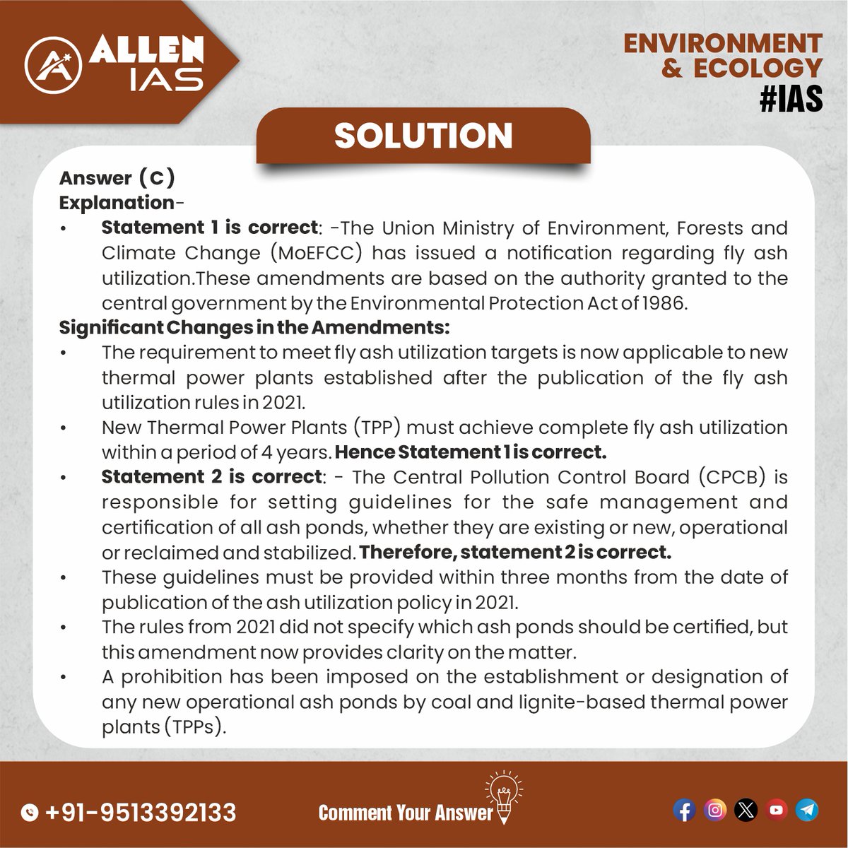 ACIPL_ACE's tweet photo. ➡️ Daily practice, daily progress.

📌 Join our UPSC prep telegram channel for your daily dose of exam-ready key concepts and questions.

#environment #ecology #questionoftheday #ias #upsc #ips #labsnaa #upscexam #upscaspirants #allenias #allenace #allencareer #upscmotivation https://t.co/XsRC2QD1QP