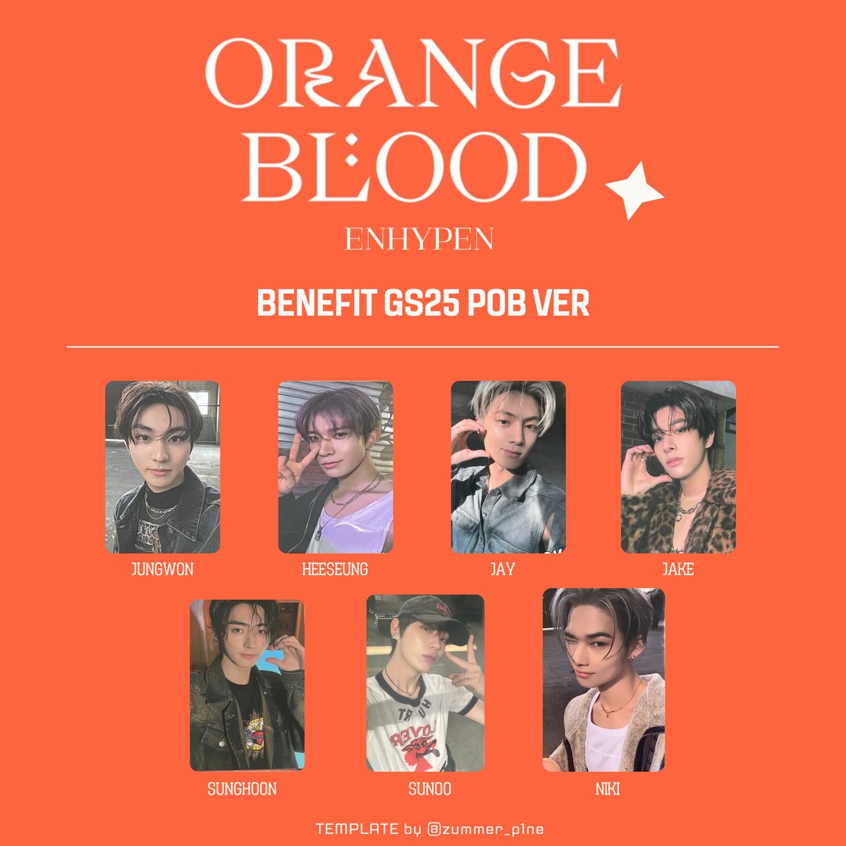 ENHYPEN orangeblood ジェイク gs25ポップアップ ENHYPEN JAKE ORANGE BLOOD GS25 POB Lucky Draw OFFICIAL PHOTO