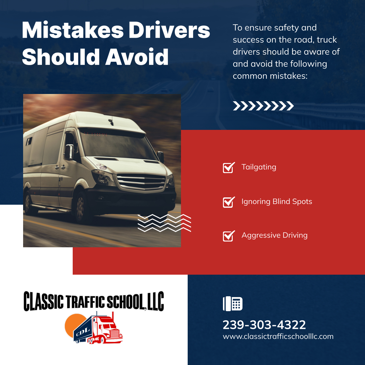 classctfcschllc's tweet photo. By avoiding these common mistakes, truck drivers can enhance their safety and other people’s safety on the road, protect their livelihood, and contribute to safer highways for all travelers.

#FortMyersFL #CommonMistakes #TrainingPrograms https://t.co/97J9jooia0