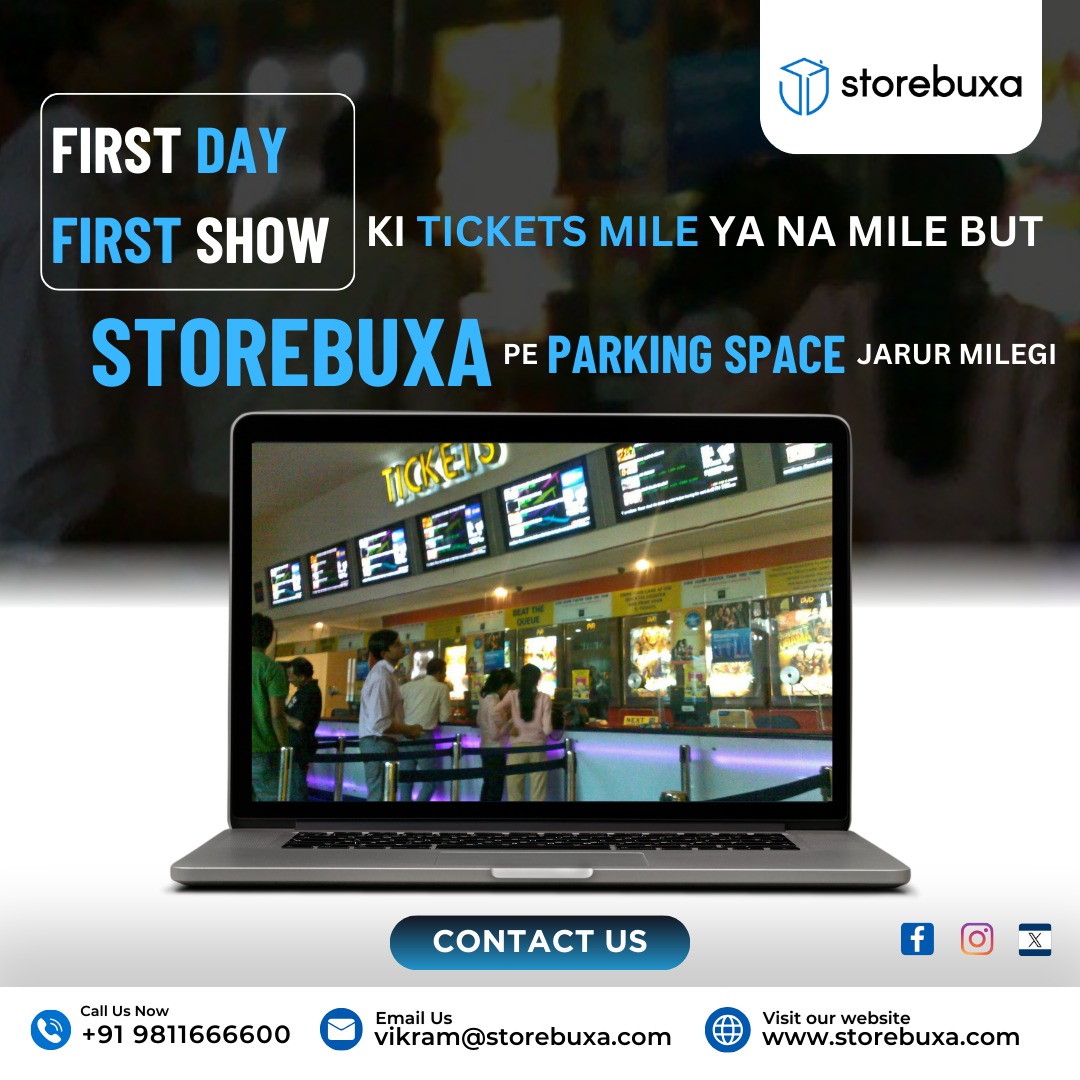 First day, first show ki tickets ho ya na ho, lekin Storebuxa pe parking space toh milega hi! Secure your space with ease and always enjoy hassle-free parking.

🌐 storebuxa.com

#storebuxa #storebuxaparking #hasslefree #securespot #convenientspaces #primeparking