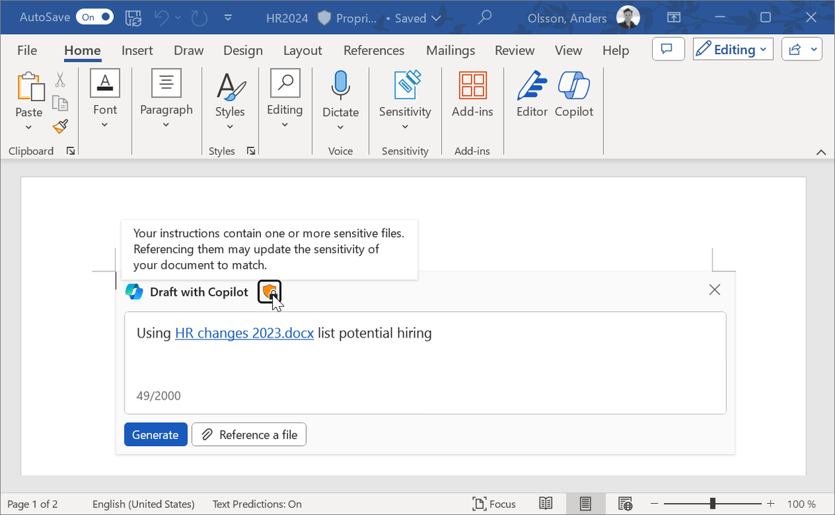 Thrilled that Microsoft CoPilot now inherits the most sensitive label for seamless information transfer! Exciting times at #MSIgnite as we discuss all the cool things we've tested lately. 🚀 #MicrosoftCoPilot #DataSecurity