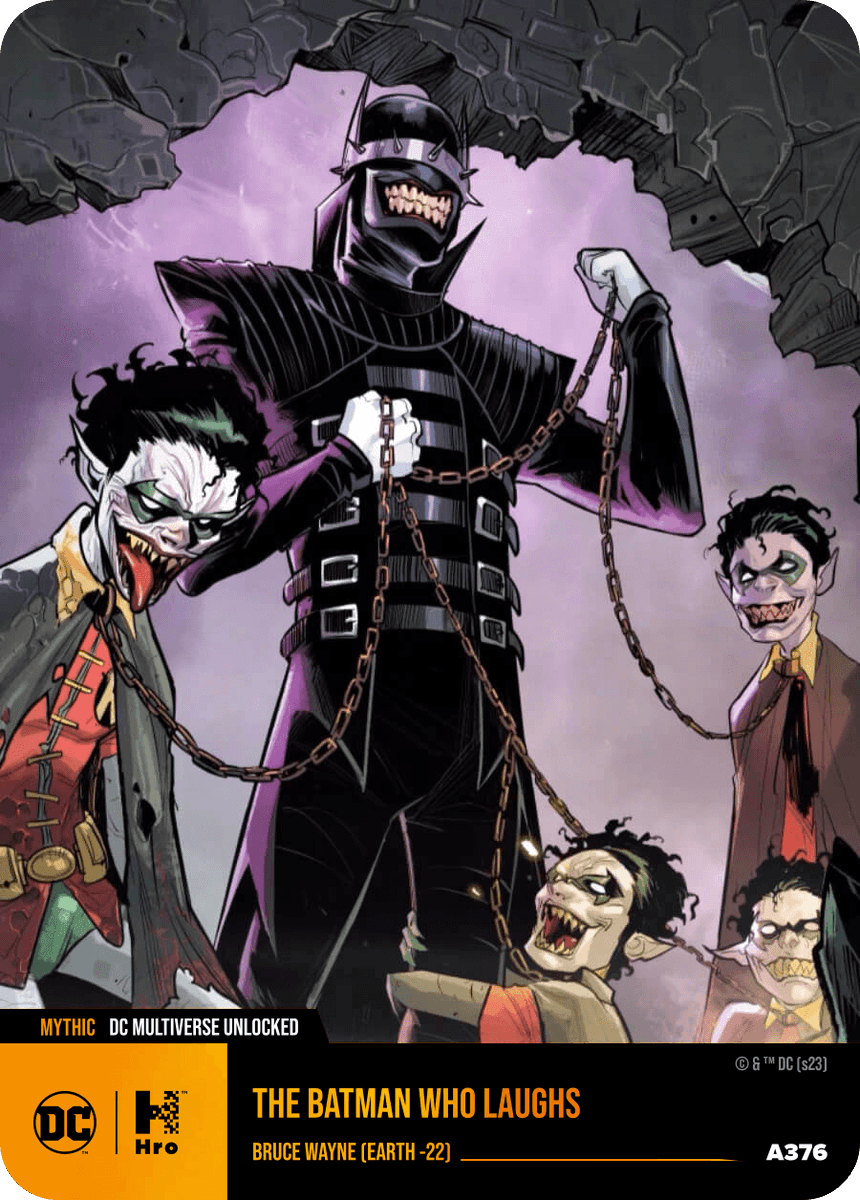 HroFeed's tweet photo. DC Multiverse Unlocked Hybrid Top 400 The Batman Who Laughs (mint #A376) just sold on #Hro

Sold Price: $98.96 USD 
Total Minted: 400

ℹ️ More information: https://t.co/ra7WD8Z6sN https://t.co/ULh7sD7W7n
