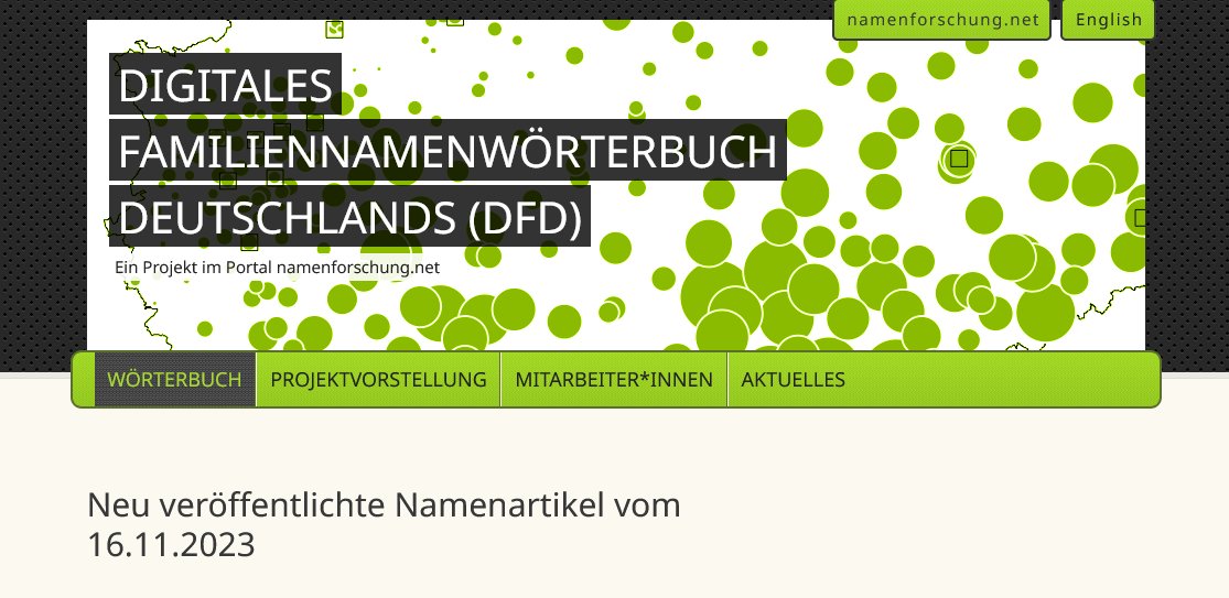Von Achenbach bis Zweckstetter: 487 neue #Familiennamen-Artikel online im Wörterbuch namenforschung.net/dfd/woerterbuc… #onomastics #Namenforschung #Akademienprogramm #adwmainz