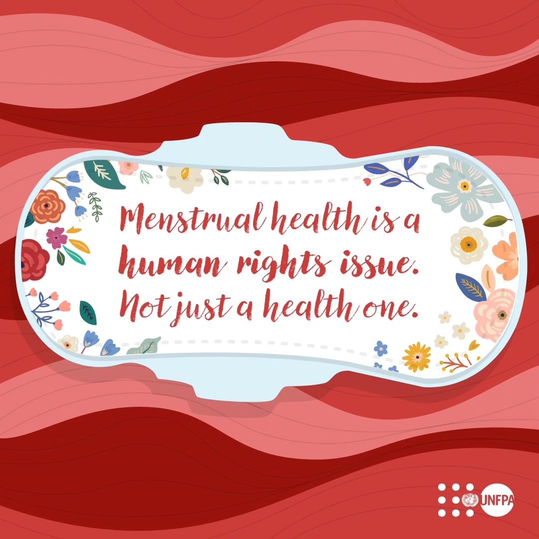 🩸Menstrual health is a basic right, yet millions lack access to products and facilities. Join @UNFPA to end stigma and ensure dignity for all: unf.pa/mhr #StandUp4HumanRights