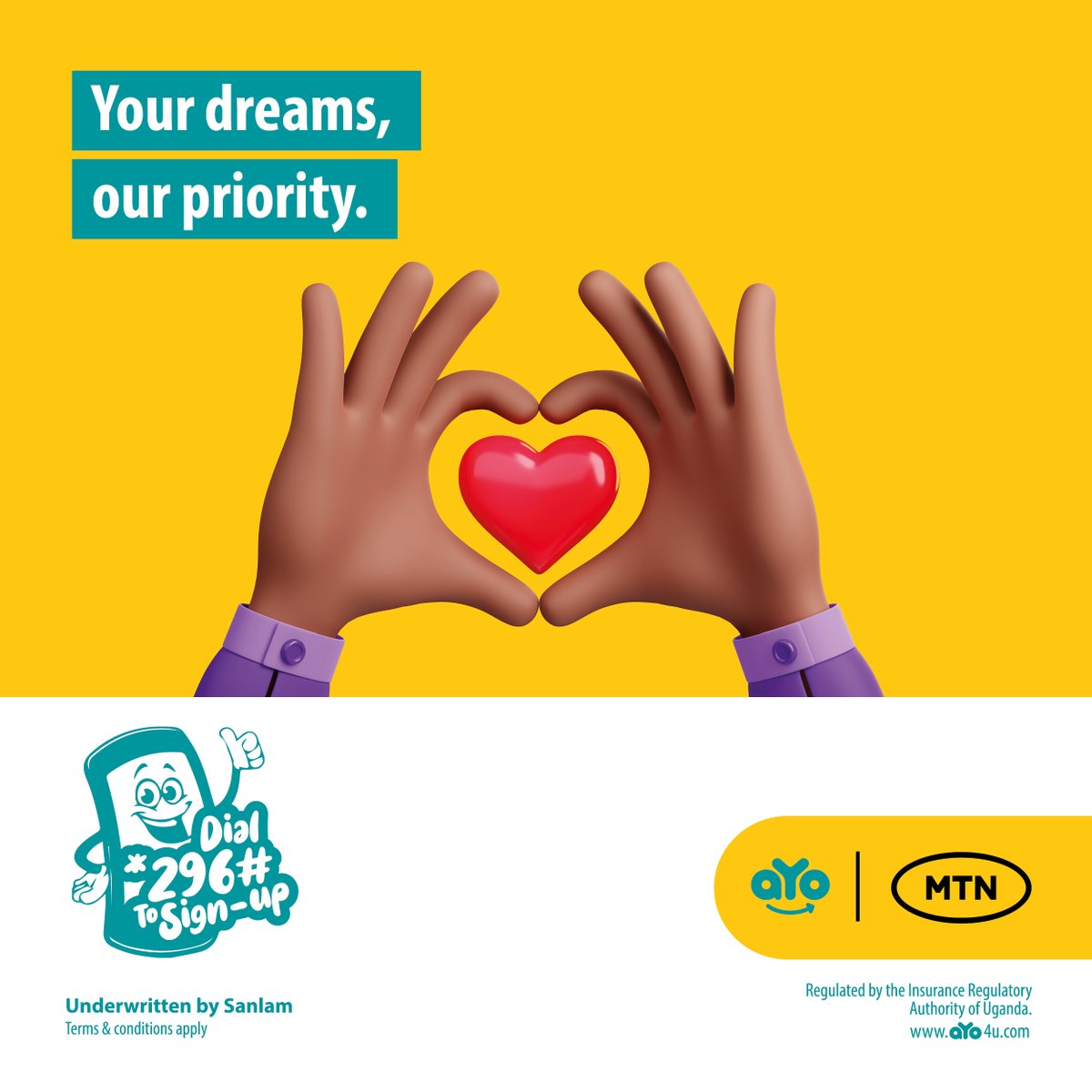 You dream big and deserve insurance that can cover your future!
Dial *296# to explore the best cover for you #BecauseYouCare