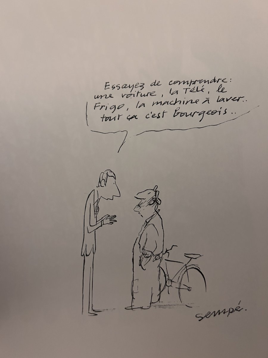 guybirenbaum's tweet image. Dans la magnifique nouvelle édition de l’album de Sempé « L’information consommation » que sortent les @EDITIONSDENOEL, il y a ce merveilleux petit inédit dans un coin [Disclaimer : je n’ai pas reçu ce livre gratuitement de l’éditeur, c’est un cadeau que m’a fait une amie].