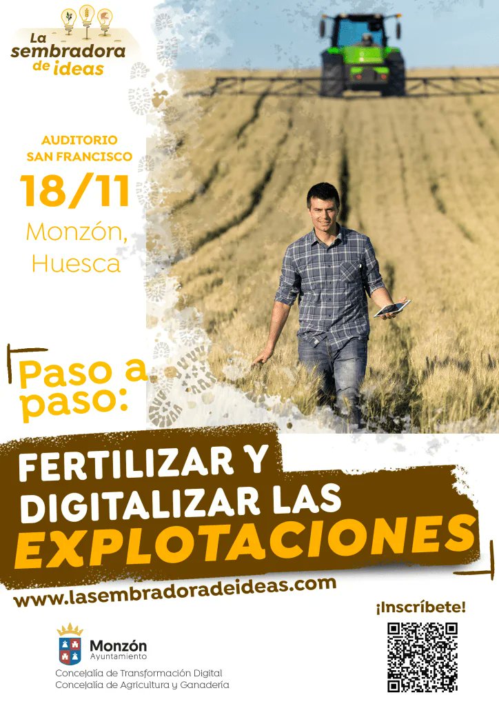 Este sábado 18 asistiremos a <a href="/la_sembradora/">lasembradora</a> en #Monzón, en la que #agricultores y profesionales del sector se reunirán para hablar sobre #fertilización y #digitalización las #explotacionesagrícolas. No te lo pierdas!

#agtech #agricultura4.0
