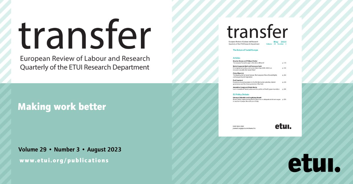transfer (@transfer_etui) on Twitter photo Our latest issue on #MakingWorkBetter, led by <a href="/DaliaGesualdiF/">Dalia Gesualdi-Fecteau</a>, Christian Lévesque, Gregor Murray, and Nicolas Roby, is now available!
Check it out here ➡️ journals.sagepub.com/toc/trsa/29/3 Our latest issue on #MakingWorkBetter, led by <a href="/DaliaGesualdiF/">Dalia Gesualdi-Fecteau</a>, Christian Lévesque, Gregor Murray, and Nicolas Roby, is now available!
Check it out here ➡️ journals.sagepub.com/toc/trsa/29/3