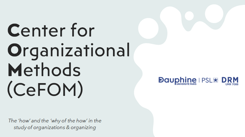 fdevaujany's tweet photo. 💡Center for Organizational Methods @Paris_Dauphine & @DrmDauphine! @lionel_garreau and I will be delighted to co-chair a new research center devoted to the 'how' and the 'why of the how' for the study of organizations and organizing. Inaugural event in January 2024 #CEFOM https://t.co/OwnROs28oy