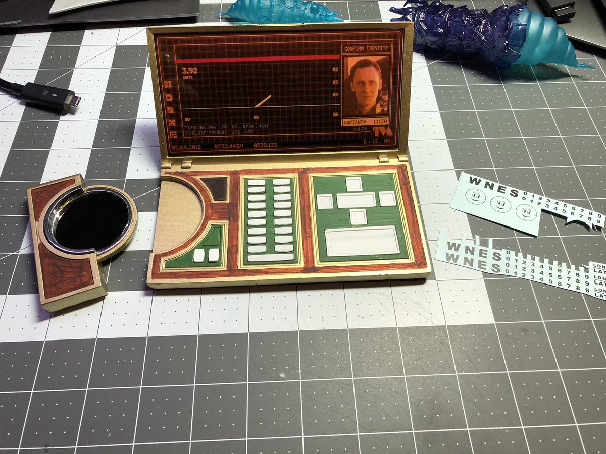 GeekToyLove's tweet photo. With Loki season 2 wrapped up I decided to revisit @_andyvalentine’s excellent TemPad stl. But this time printed in resin. 

Graphics were printed by Eric Lu. I’ll throw the decals printed by https://t.co/gk0Vnc6YBl on it tomorrow. https://t.co/upjpRTrfRZ