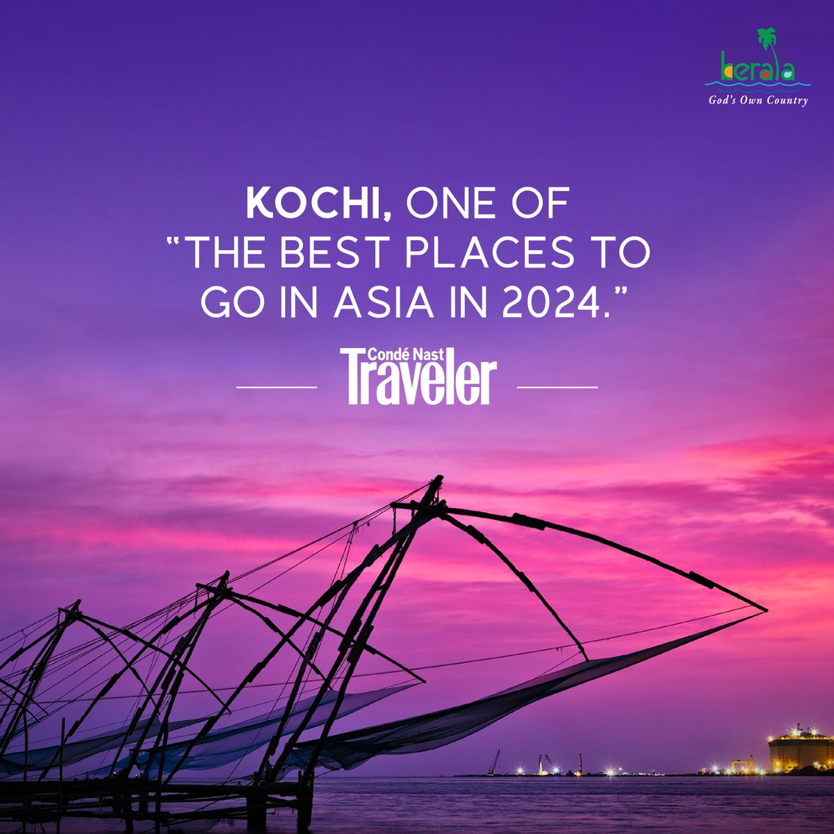 Kochi has been hand-picked as one of the best places to go in Asia in 2024 by the prestigious Condé Nast Traveller. The publication lists sustainable initiatives, stunning waterways and local festivals as some of the many reasons to visit the vibrant city.

Read: