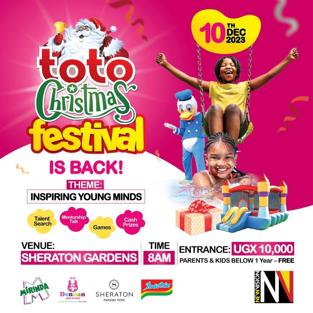 Toto Christmas Festival is back and bigger than ever! 
Join us for a day of fun and excitement at Sheraton Gardens on Dec10th.Bring your kids for a memorable Christmas party, entrance at just UGX 10,000.

@sheratonhotels 
 #2023totofestival