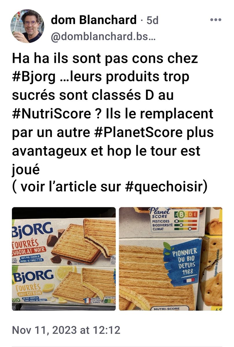 #LeSachiezTu ?
Vu sur le ciel bleu @BjorgOfficiel  #nutriscore #planetscore