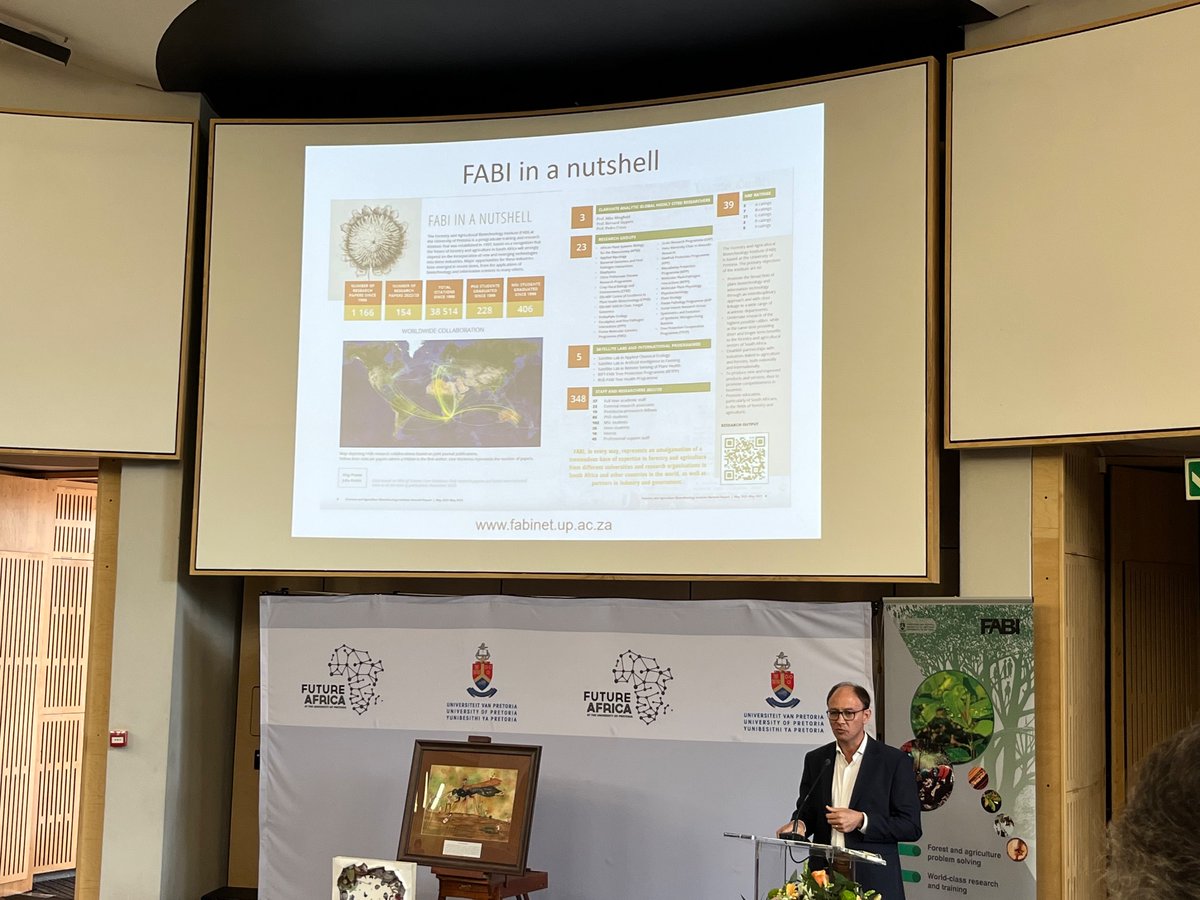 <a href="/bernardslippers/">Bernard Slippers</a>  summarizes FABI as “<a href="/Fabiteam1/">FABI</a> started from one programme and now there are 28 programmes that impact industries. In 25 years more than 600 MSc and PhD students graduated from Fabi. A problem-oriented, team-based, interdisciplinary approach.” #fabi25