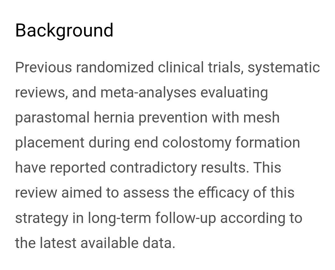 eurohernias's tweet photo. https://t.co/mUlIRhuQj8 Prophylactic mesh does not prevent #ParastomalHernia in long-term: Meta-analysis and trial sequential analysis.

#HerniaSurgery #ColorectalSurgery #HerniaPrevention @SurgJournal https://t.co/aBduTTm7u2