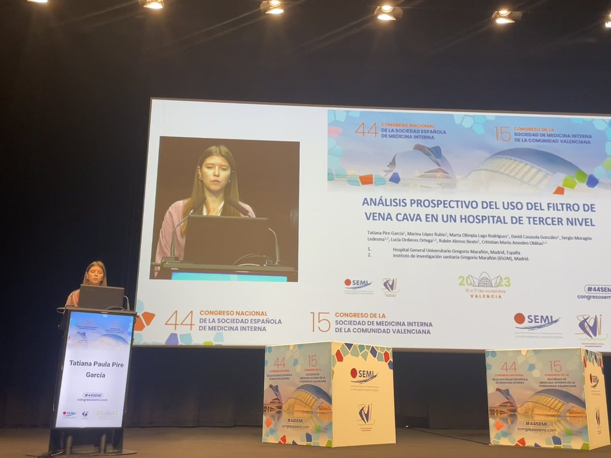 Unidad de ETV Hospital Gregorio Marañón (@etvgregorio) on Twitter photo Nuestra residente Tatiana Pire presentando su trabajo sobre filtros de vena cava en el #44SEMI.
Interesantes conclusiones acerca de un tema complejo ⭐️
<a href="/tatianapire6/">Tatiana Pire</a> <a href="/PabloDemelo/">Pablo Demelo, MD, PhD</a> Nuestra residente Tatiana Pire presentando su trabajo sobre filtros de vena cava en el #44SEMI.
Interesantes conclusiones acerca de un tema complejo ⭐️
<a href="/tatianapire6/">Tatiana Pire</a> <a href="/PabloDemelo/">Pablo Demelo, MD, PhD</a>