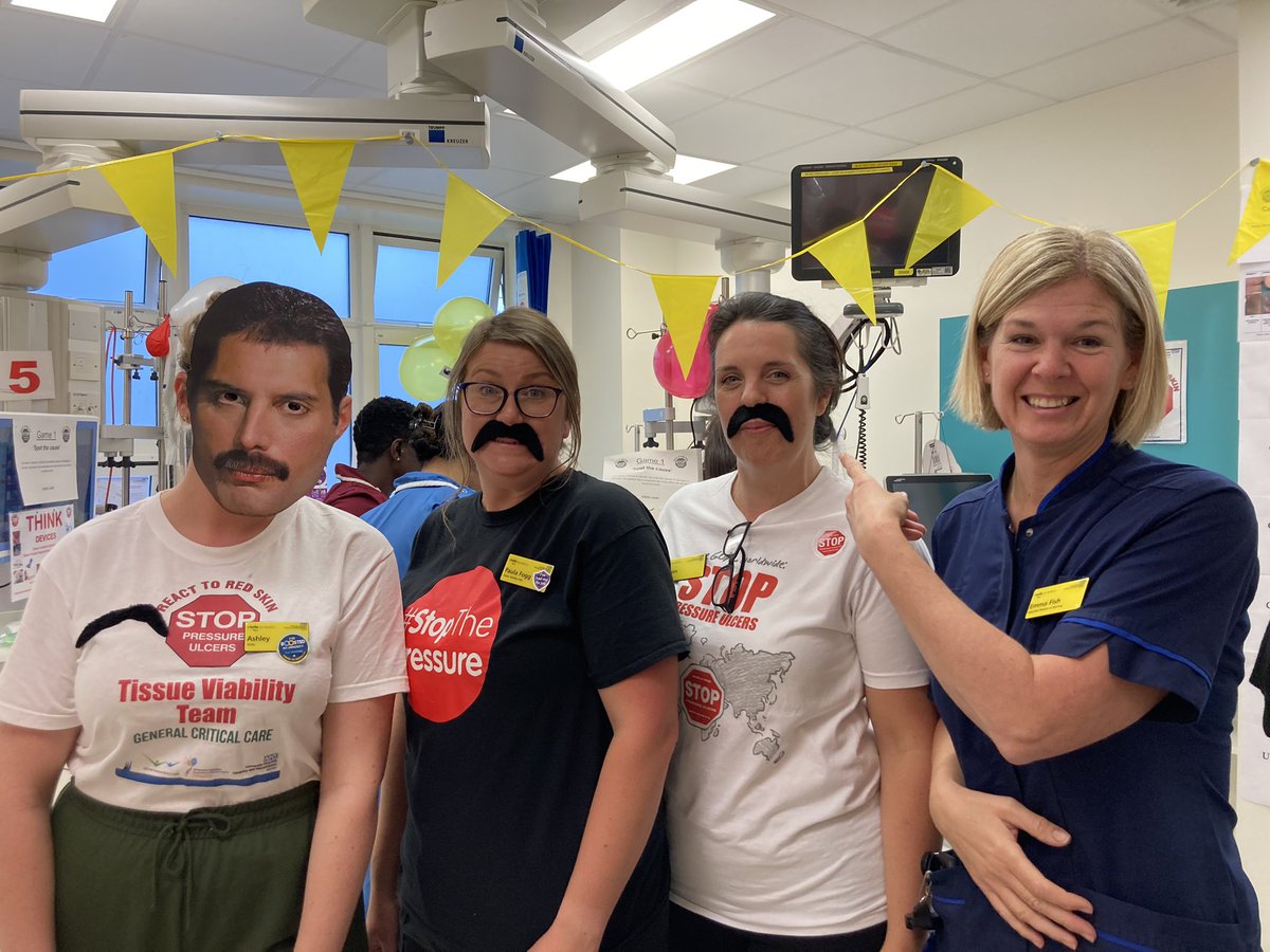 General critical care - Freddie mercury under pressure theme - amazing. So many moustache’s around the dept @nhsuhcw well done 👏👏👏👏 #StopThePressure
