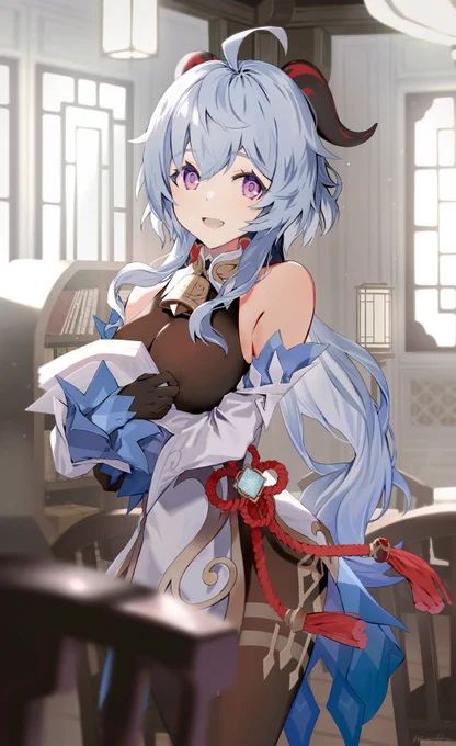 #逆光は素晴らしいのでこれを見た人も逆光を貼る お仕事中の甘雨ちゃん 