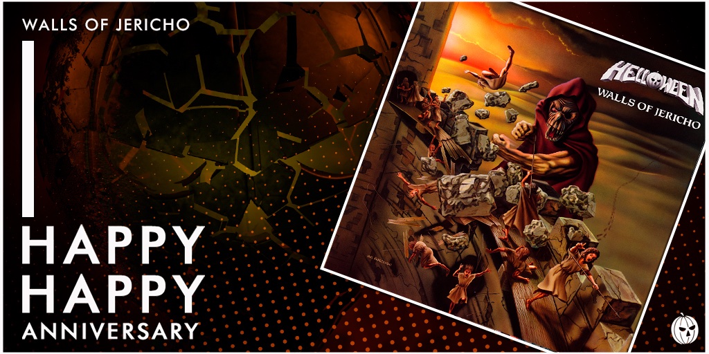 🎃🎺 The album that started it all: "Walls Of Jericho" was released in November 1985. Why not ride the sky again and give it another listen? #Helloween #WallsOfJericho