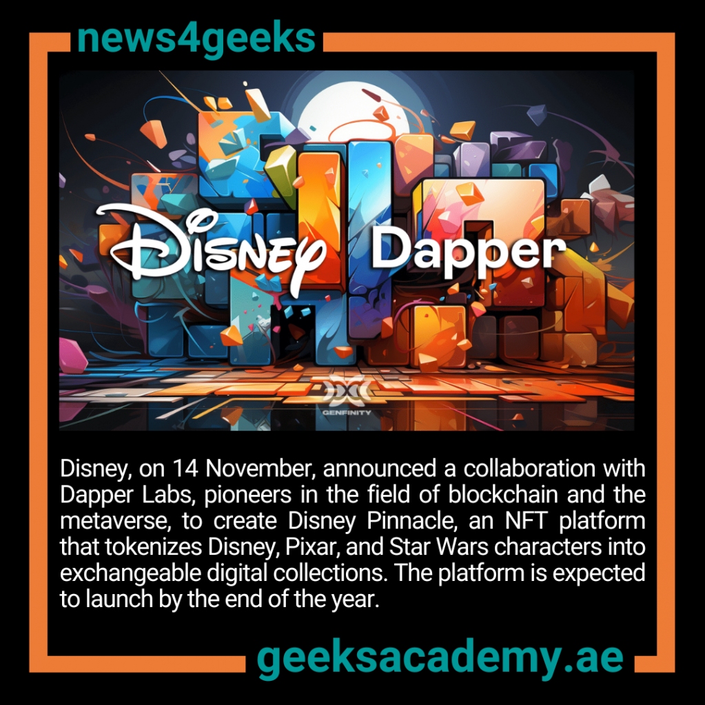 #geeksacademy #geeksacademydubai #StayGeek!
#Disney #DapperLabs #DisneyPinnacle #NFTplatform #Pixar #StarWars #nft