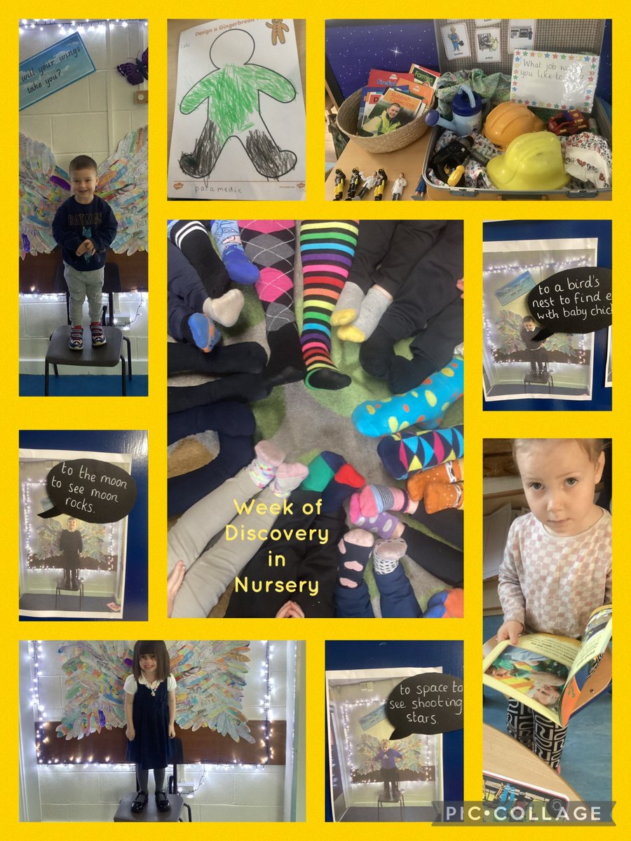 During the Week of Discovery, Nursery has discussed where their wings might take them, they looked at books about various occupations, decorated a gingerbread man for their future jobs and used a variety of props to act out different jobs. #Nursery #EYFS #YearofDiscovery