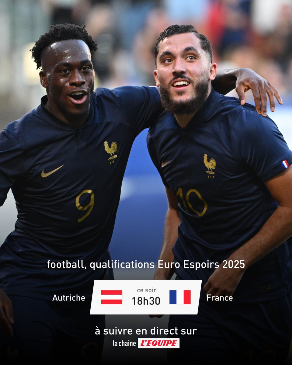 Autriche / France sur <a href="/lachainelequipe/">la chaine L'Équipe</a> à 18h30 pour les qualifications à l'Euro.
Commentaires : <a href="/RaphaelSebaoun/">Raphael Sebaoun</a> et @starragolequipe 
Bord terrain : <a href="/Gio_Castaldi/">Giovanni Castaldi</a>
