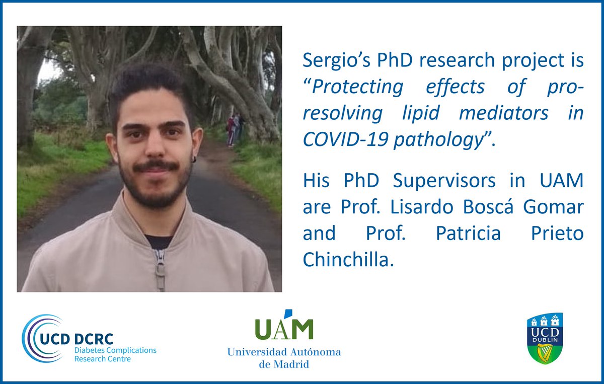 @UCDDCRC welcomes Mr Sergio Sanchez Garcia from the Universidad Autónoma de Madrid who is visiting Prof Catherine Godson’s lab for 3 months @UAM_Madrid @UCDMedicine @UCD_Conway