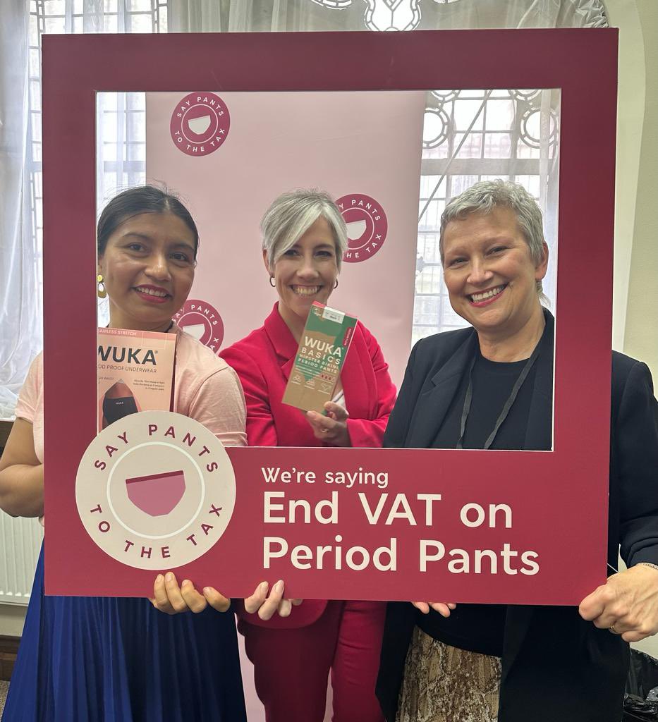 Let’s #saypantstothetax! 🩸 🩲 

Period products are VAT-free but the more sustainable period pants are classified as garments and still subject to the 20% tax.

This needs to change. 

 Shout out to Ruby & @wukawear from #StAlbans for her relentless campaigning on this 💪