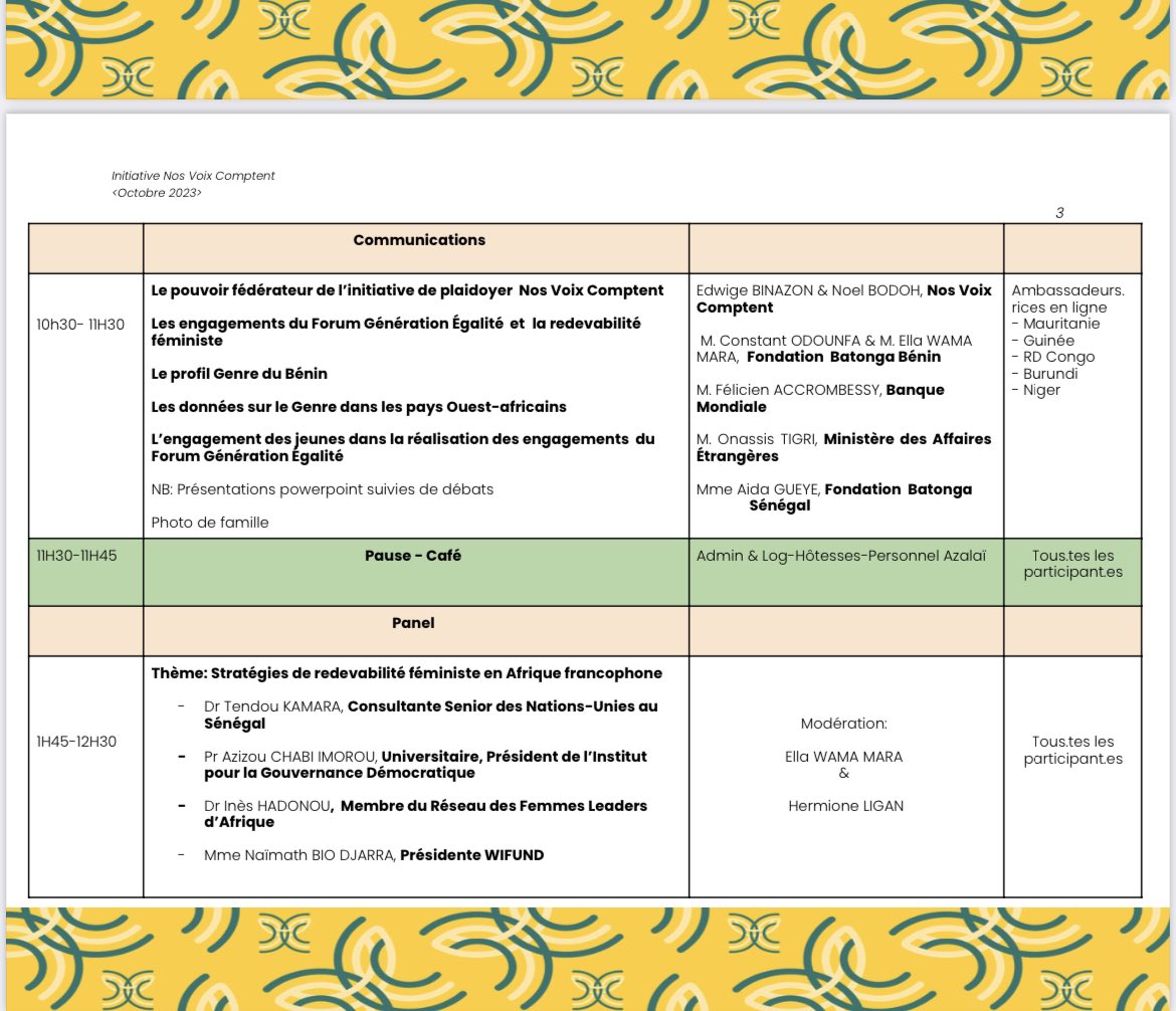MariamTendou's tweet photo. Merci @nosvoixcomptent pour l’invitation à participer en ce jour a la conversation sur la “Redevabilite #Féministe en #Afrique Francophone “. Un réel plaisir que d’écouter les différentes perspectives !

Merci Ella et toute la team
@BatongaFdn 
#GenerationEgalite https://t.co/L0oE0WnXqq