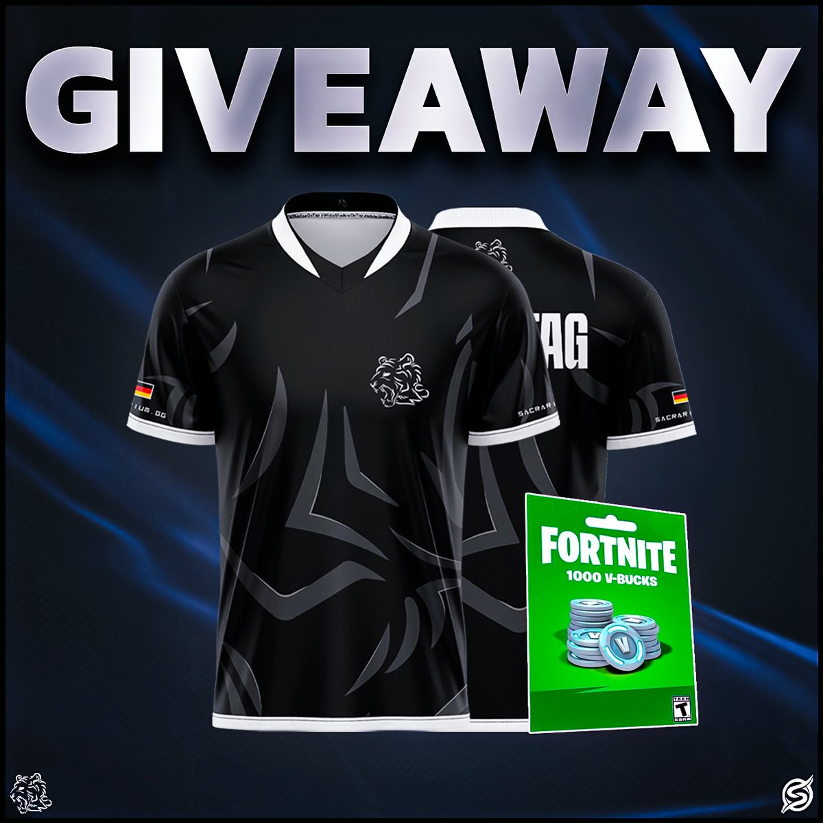 🚨 ATTENTION 🚨

WE WOULD LIKE TO CELEBRATE OUR NEW COOPERATION WITH YOU WITH A GIVEAWAY 🔥

1x WS JERSEY 👕
1x 1000 VBUCKS 🪙

➡️FOLLOW @SacrariumGG  x @xTeamWS 
➡️@ 2 FRIENDS     
➡️LIKE &amp; RETWEET ❤️♻️

ENDS IN 48H    
GOOD LUCK 🍀