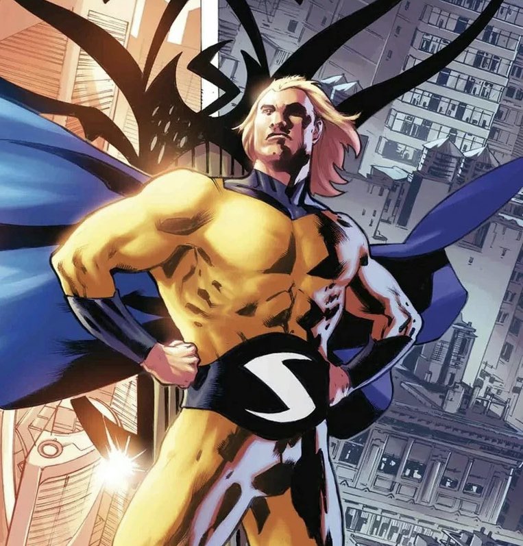 Steven Yeun is playing Sentry in the MCU. “He told me ‘I guess I only do superheroes that are yellow & blue,’” says Robert Kirkman. (Source: youtube.com/watch?v=Jfs9C2…)