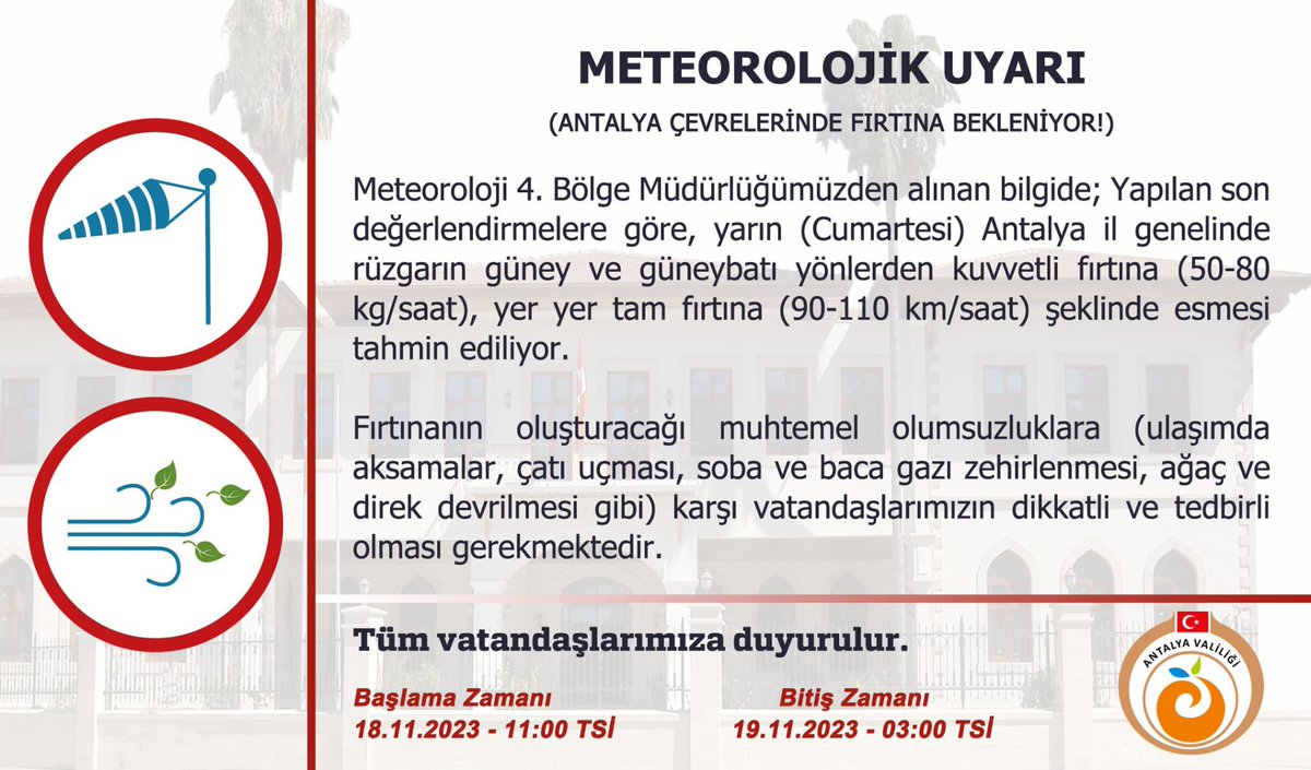 💨 ⚠️Meteorolojik Uyarı ⚠️ 🍃
