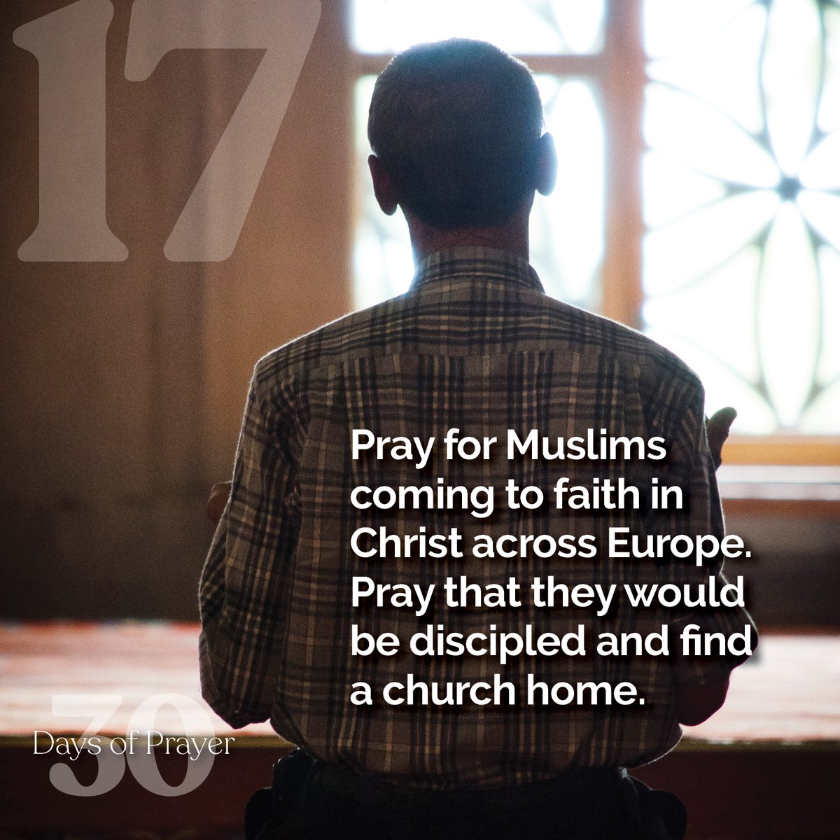 mtwglobal's tweet image. Day 17: Pray for Muslims coming to faith in Christ across Europe. Pray they would be discipled and find a church home.
#30dop #30daysofprayer #prayerworks #prayformissions #missionsprayers #reformedmissionsservices #churchplanting