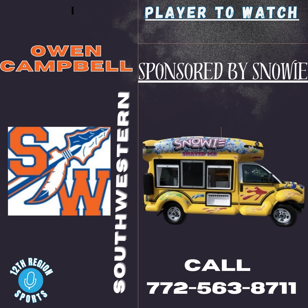 ⭐️ 🅿🅻🅰🆈🅴🆁 🆃🅾 🆆🅰🆃🅲🅷⭐️

<a href="/OwenCam39828836/">Owen Campbell</a> of <a href="/Southwestern_FB/">Southwestern High School Football</a> stepped into the lead QB role after Starting QB Burton was injured late in the year. 

Since he has taken over the Warriors have not missed a beat. They are 5-0 since then and Campbell has thrown for 660