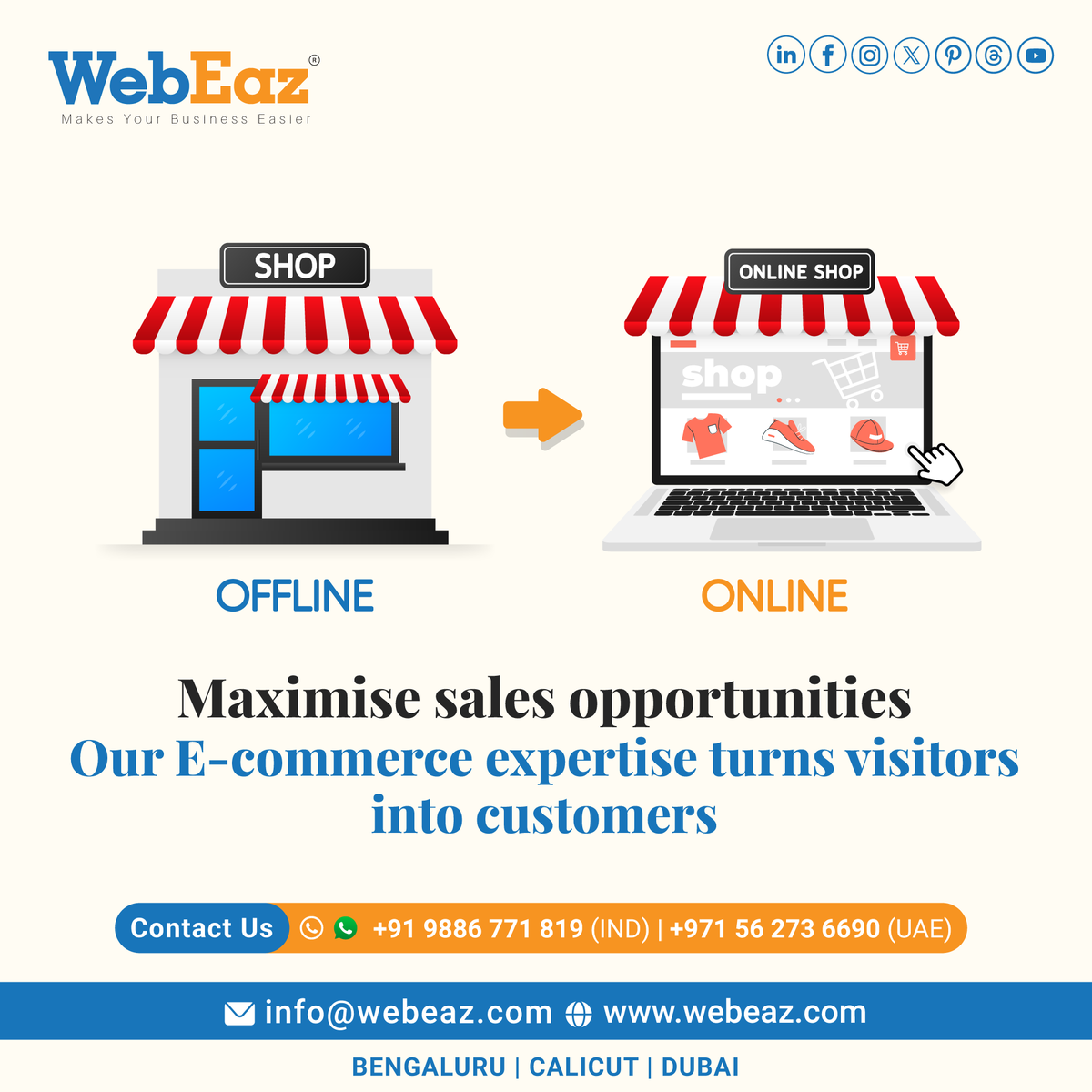 webeaz1's tweet photo. Elevate your online presence and enhance your revenue streams with our specialized #Ecommerce solutions. Choose #Webeaz Technologies for a bespoke and effective approach to crafting and optimizing your E-commerce platform.

 #ecommercewebsite #website #online #marketing https://t.co/sQ7Q3q1atQ