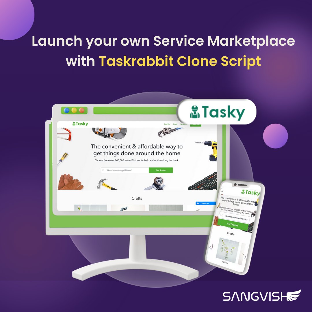 SangVishTech's tweet image. Turning dreams into done! 🌟 Introducing our #TaskRabbitCloneScript, the blueprint for your thriving service marketplace #business.
visit: sangvish.com/taskrabbit-clo…
Schedule Free Live Demo Now: bit.ly/3G1Vk7c
#sangvish #OnDemand #ServiceMarketplace #startups #us #uk