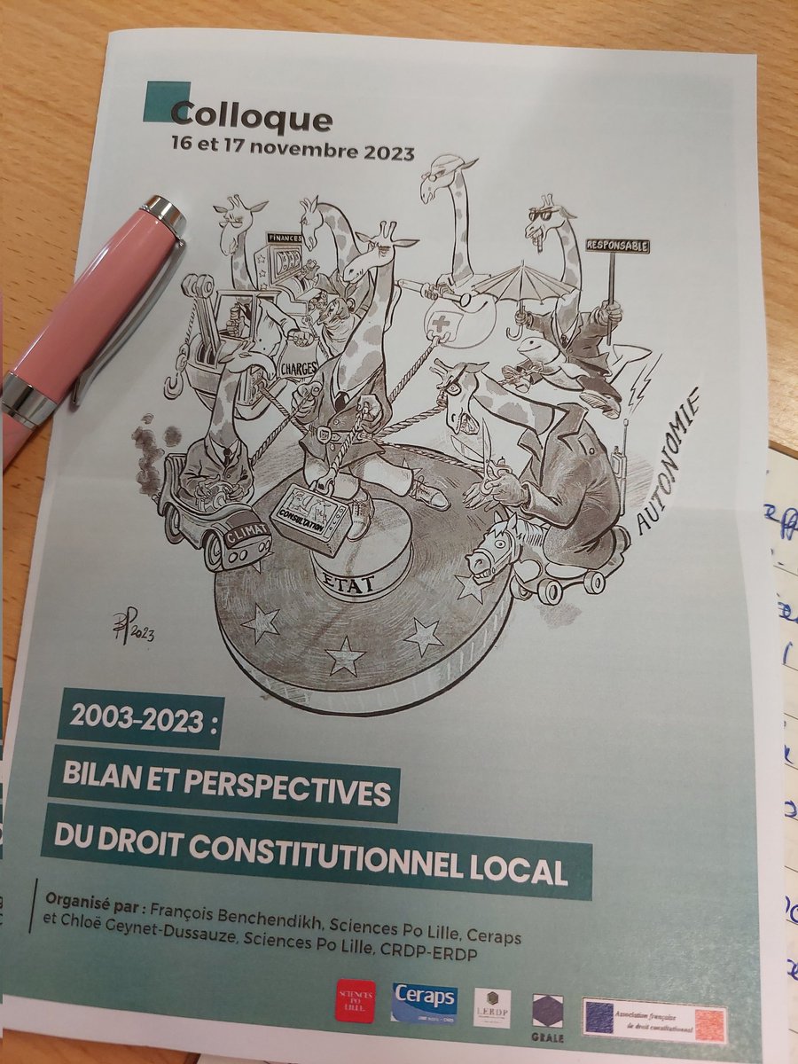 DamareyS's tweet photo. Reprise du colloque : 2003-2023 : bilan et perspectives du droit constitutionnel local, organisé par F. Benchendikh et C. Geynet-Dussauze. Table ronde consacrée aux fi. publ. locales avec @EmilienQuinart @VincentDUSSART1 @ProfMartucci @EmilieMoysan @DucharmeTheo Édouard Coulon https://t.co/NVYGTVSvWn