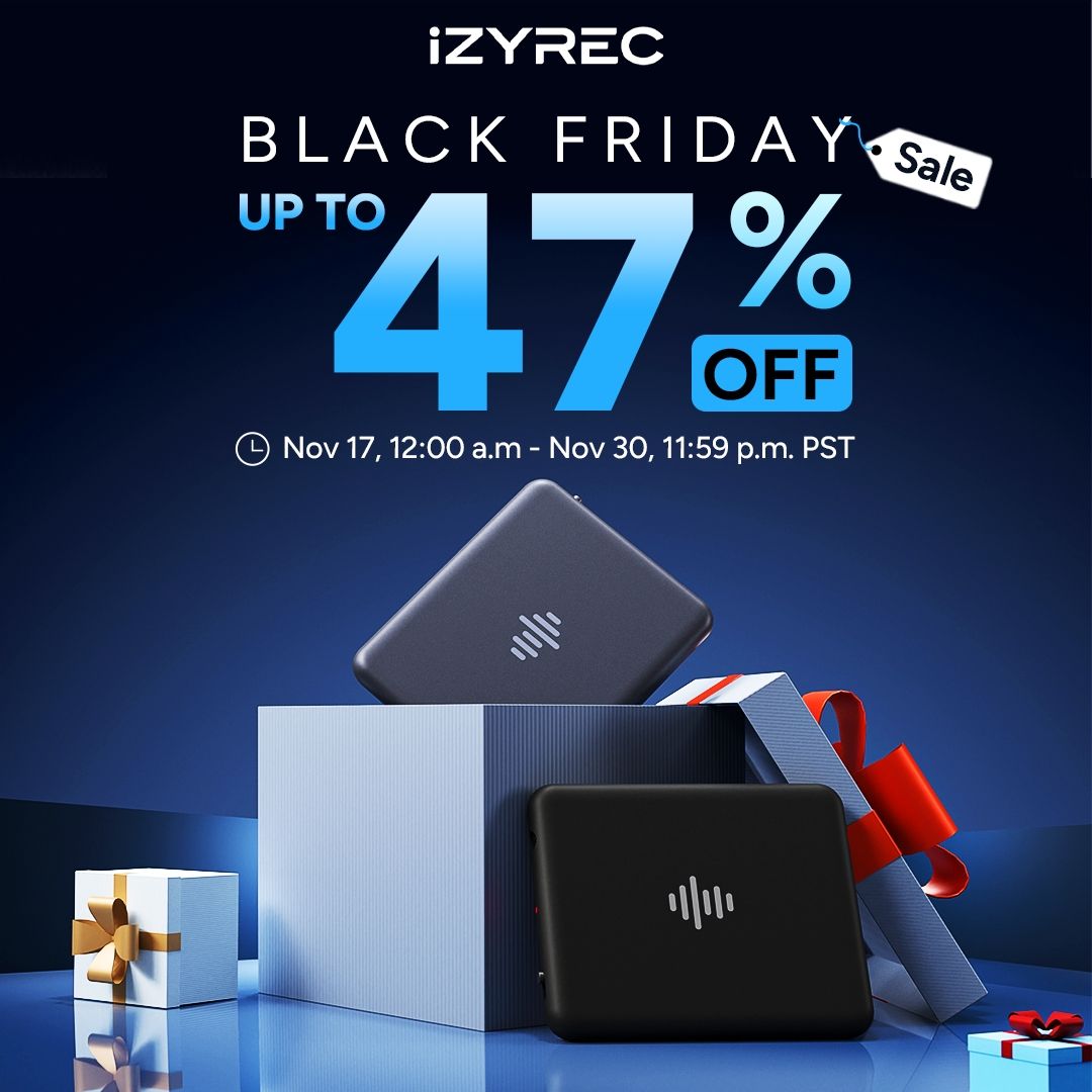 iZYREC's tweet photo. 🎉 #BlackFriday Exclusive Discount Up to 47% OFF!
 🛍Shop on iZYREC website: https://t.co/okURZ3pxzH 
🛒 Shop on Amazon with code: https://t.co/vBSIx663rI 🎁W968RZLT (Expired on Nov 27th 23:59 PST) 
✨ Elevate your audio experience with our #iZYREC MINI Voice Recorder. https://t.co/AhqjufUx9F