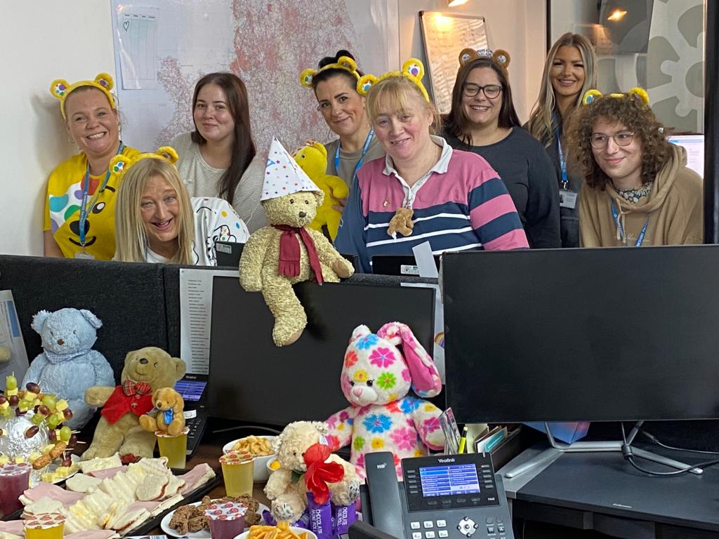 The team are in full #childreninneed spirit today. We've got our PJs on, our Pudsey the Bear ears, and our favourite Teddy bears to keep us company. Thanks to everyone who got involved in our #childreninneed2023 event