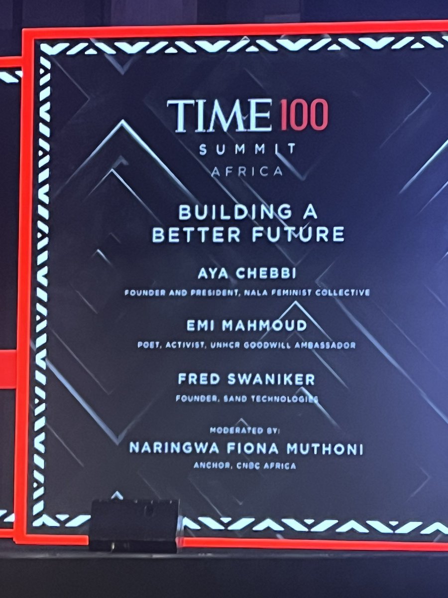 “The Africa I dream of is the Africa where everyone lives with dignity” Aya Chebbi at #TIME 100 Summit Africa 
My favorite session 🙌👍🤩