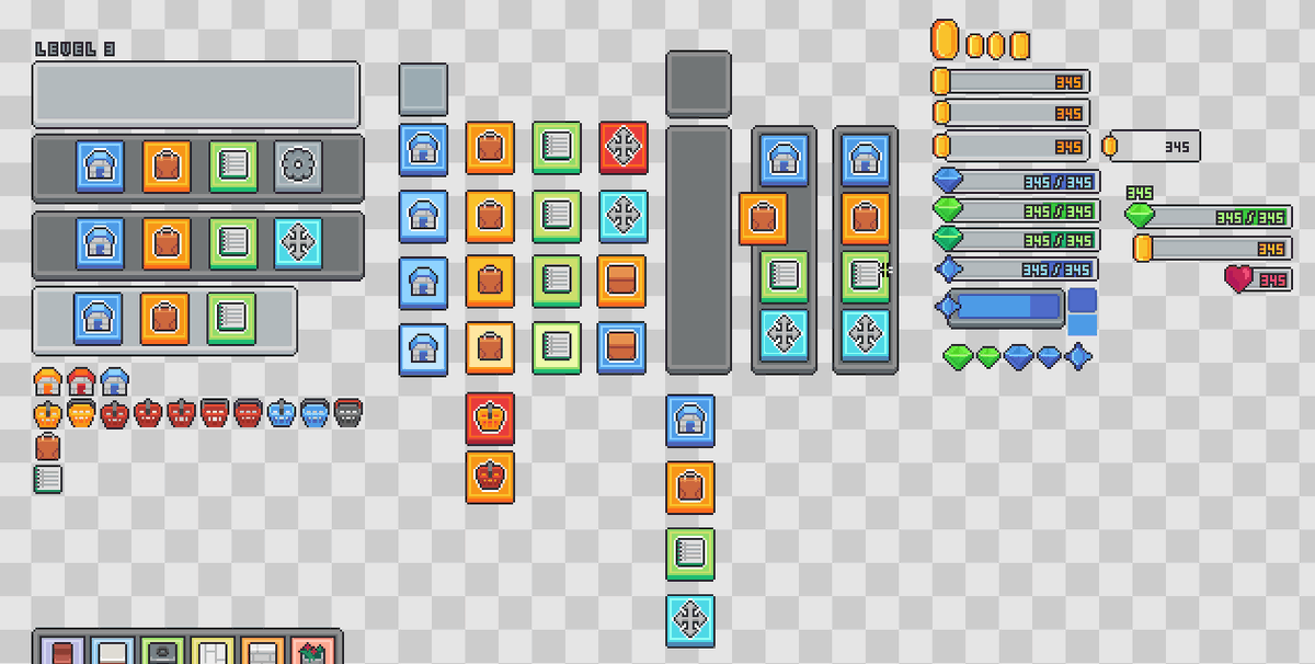 H0ndredEx's tweet photo. UI concepts and iterations for a decor and food management game.
#gameconcepts #uiux #indiedev #solodev 
#gamedev #gamedevelopment #pixelart #pixelartist https://t.co/qapnzjDn2c