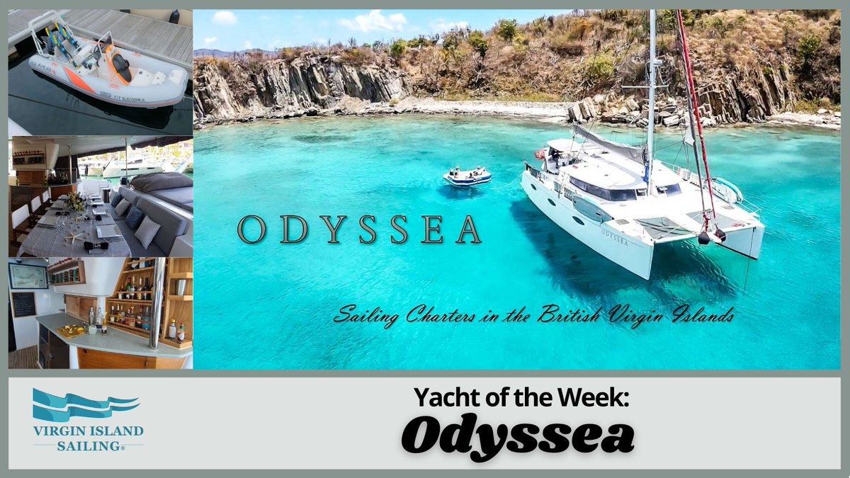 Sail in the pristine waters of the BVI aboard Odyssea, a 59' Fountaine Pajot catamaran with 4 queen cabins with walk around beds and en suite bathrooms, A variety of water activities and a welcoming crew will make your vacation one to remember! okt.to/z6fe4X

#sailing