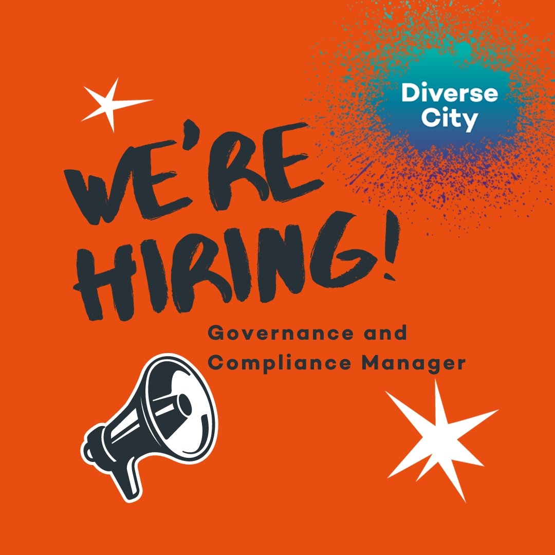 Could you be our new Governance and Compliance Manager? Application deadline 27 November.

Find the full details in PDF, BSL interpreted video and Audio Described formats here: diversecity.org.uk/2023/11/17/job… 

 #WeAreHiring #JobOpportunity