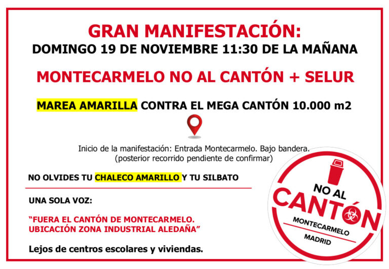 FRAVM's tweet photo. ‼️ Nuevo fin de semana de protestas contra #cantones del Ayuntamiento de Madrid.

Vecinos y vecinas saldrán el sábado en Vicálvaro a decir #SalvemosElParque y el domingo en Montecarmelo a exigir #NoAlCantón

Infórmate aquí ➡️https://t.co/c4Wi6CvBwe https://t.co/qMUt9TlS1N
